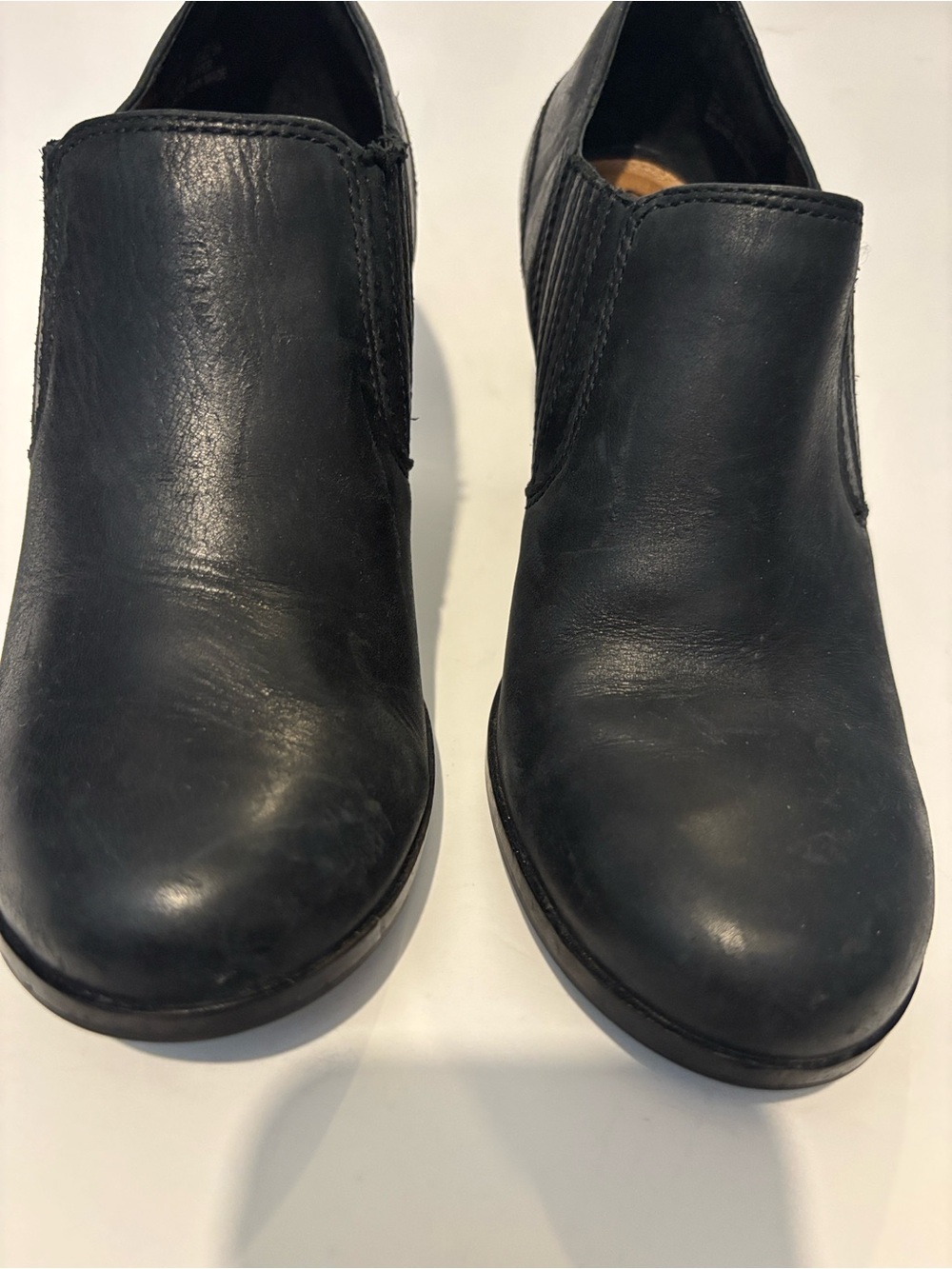 Clarks Black Leather Slip-On Shoes